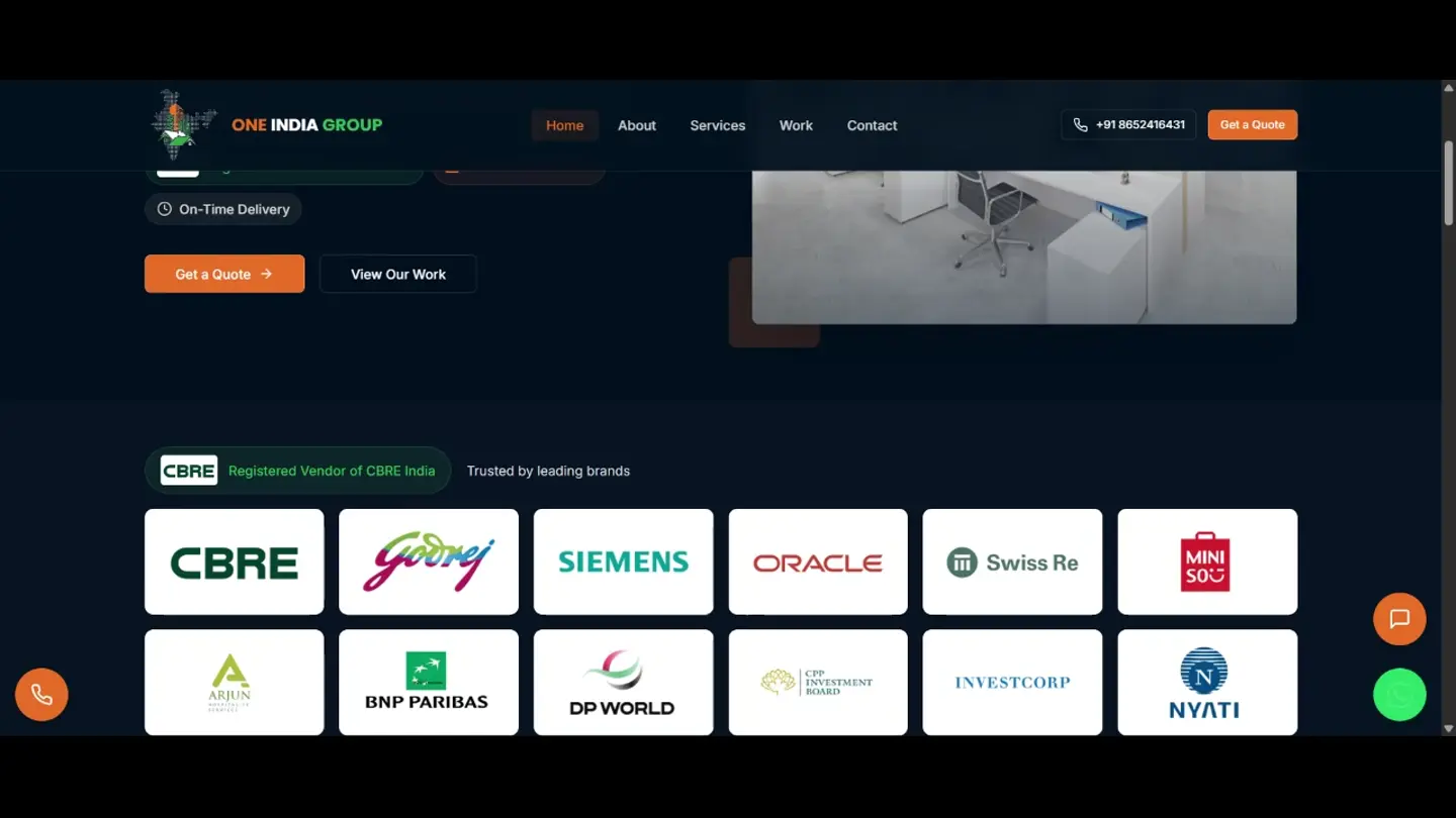 One India Group website preview