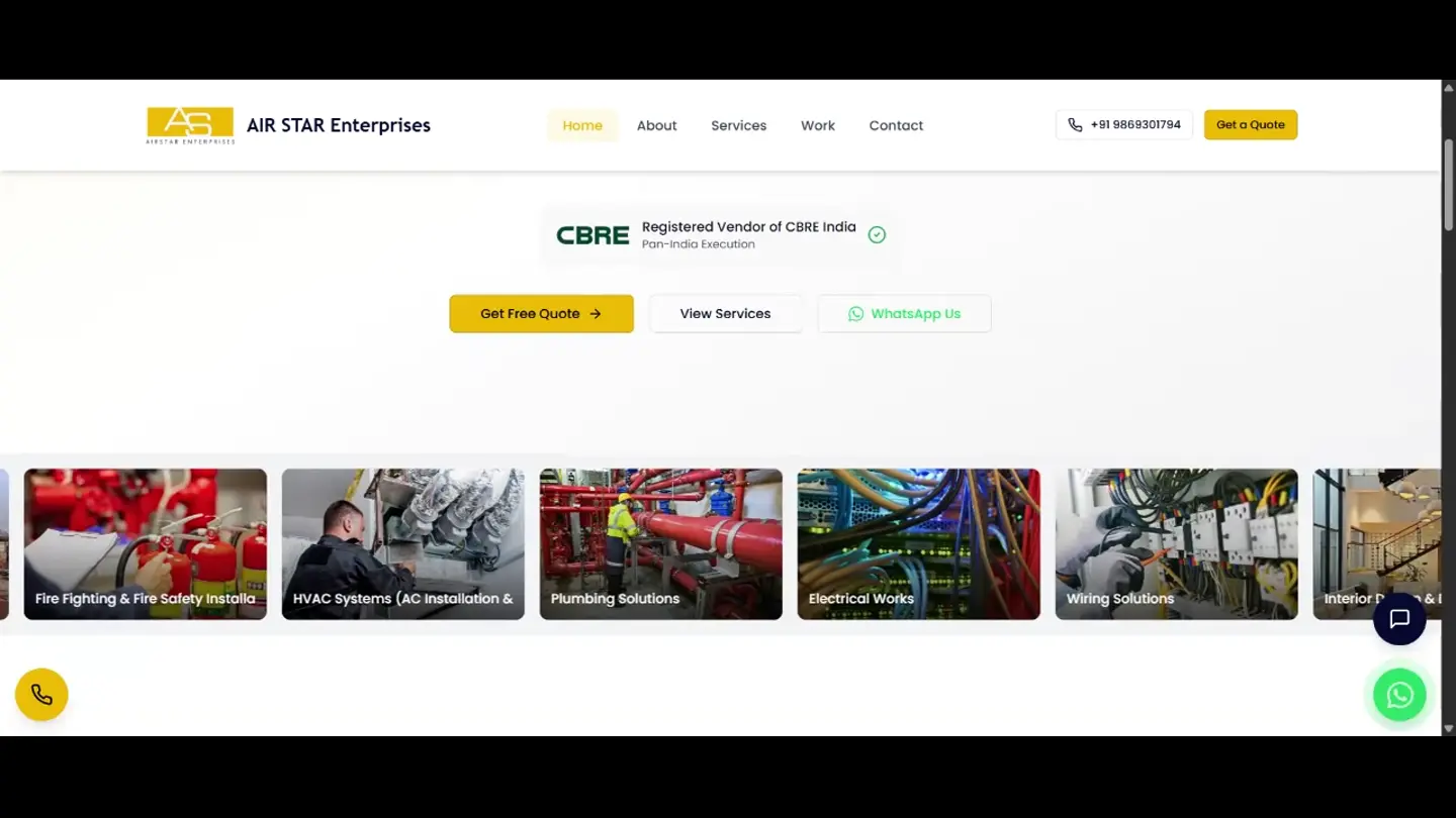 Air Star Enterprises website preview