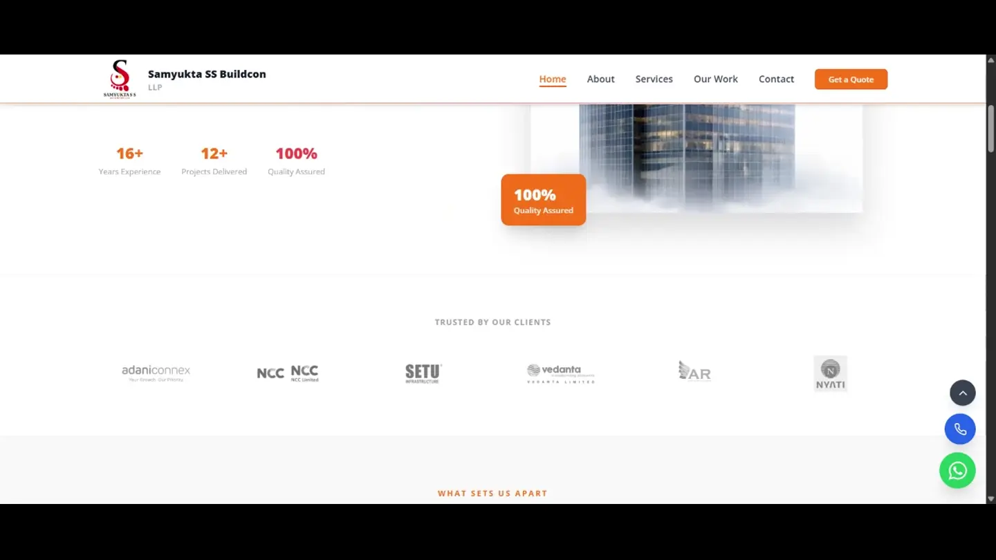 Samyukta SS Buildcon website preview