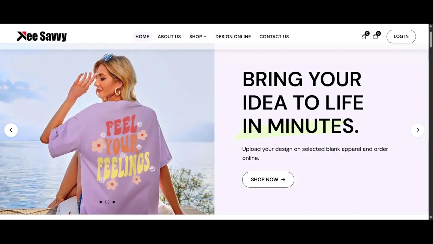 TeeSavvy website preview