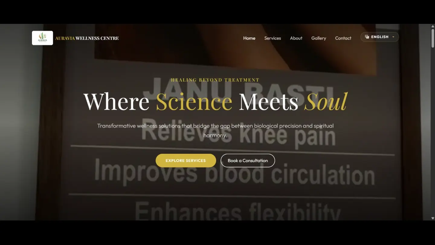 Auravia Wellness Centre website preview
